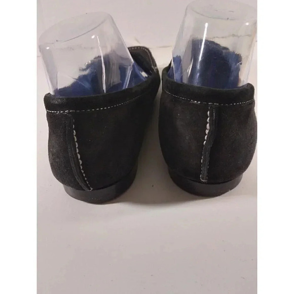 Cole Hann Black Suede Loafers Gold Buckle Accent Sz 9.5 AA - Picture 6 of 11